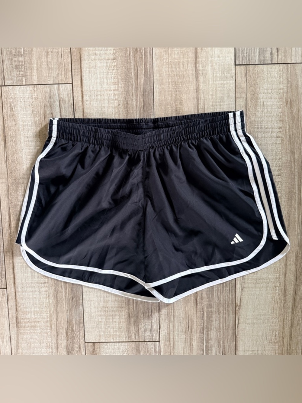 adidas Women’s M20 Black Running Shorts with White Trim - Size 2X